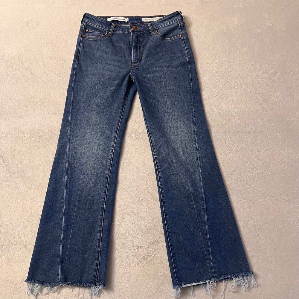 Anthropologie Pilcro and the Letterpress High Rise Flair Cropped Jeans Size 27